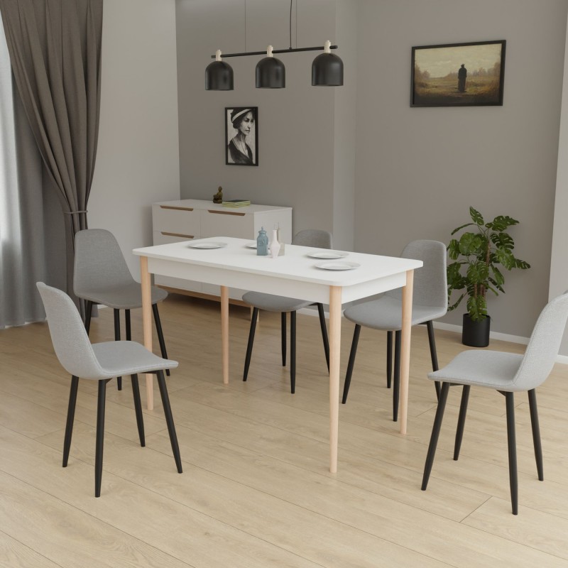 Розсувний стіл Неман МОНО прямокутний Білий/Лак