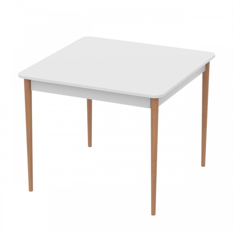 Стіл Неман МОНО 880х880 Білий/Лак