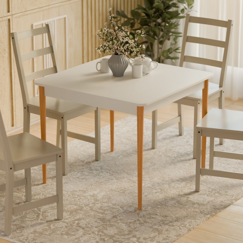 Стіл Неман МОНО 880х880 Білий/Лак