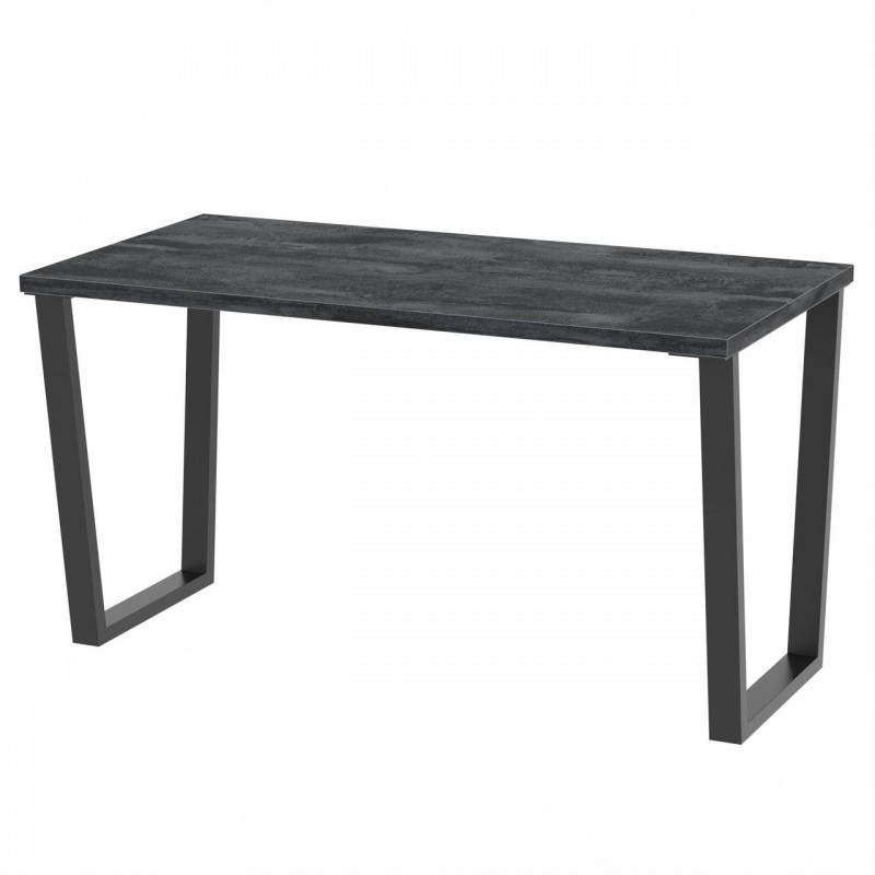 Стіл обідній лофт Неман ГАРТ 1380x675 Вугільний камінь/Чорний