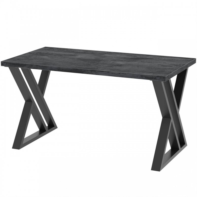 Стіл обідній лофт Неман ГЕРКУЛЕС 1180x600 Вугільний камінь/Чорний