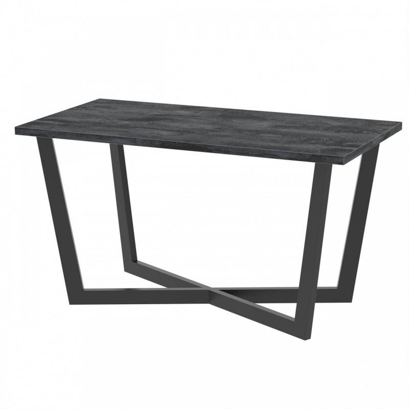 Стіл обідній лофт Неман ЛАМА 1380x675 Вугільний камінь/Чорний