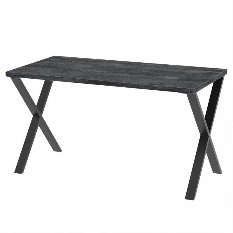 Стіл обідній лофт Неман ПЕРС 1380x675 Вугільний камінь/Чорний