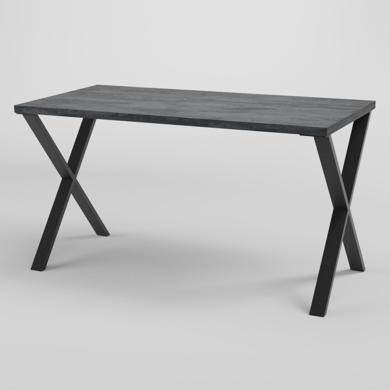 Стіл обідній лофт Неман ПЕРС 1380x675 Вугільний камінь/Чорний