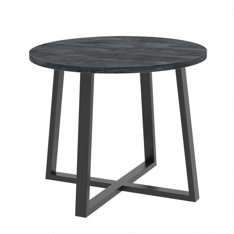 Стіл обідній лофт Неман ПРОУН D900 Вугільний камінь/Чорний