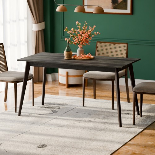 Стіл обідній Неман БОН 1380х780 Вугільний камінь 18 мм/Венге