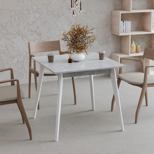 Стіл обідній Неман БОН 780х780 Бетон/Білий