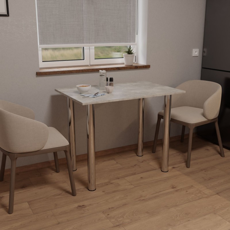 Стіл обідній Неман ЯРЛ 1380х675 Бетон/Хром