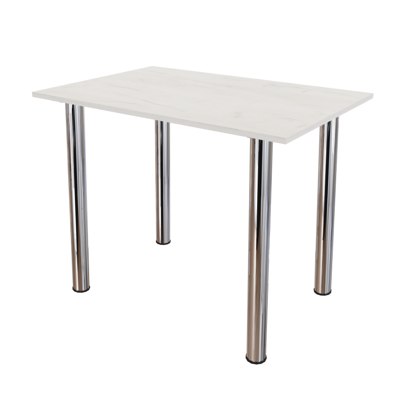 Стіл обідній Неман ЯРЛ 1380х675 Дуб крафт білий/Хром