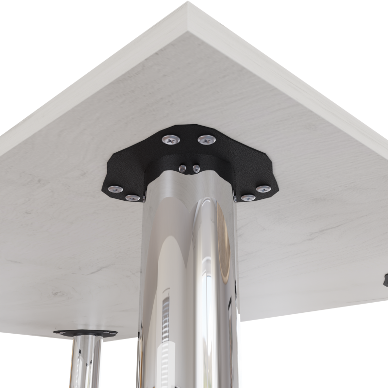 Стіл обідній Неман ЯРЛ 1380х675 Дуб крафт білий/Хром