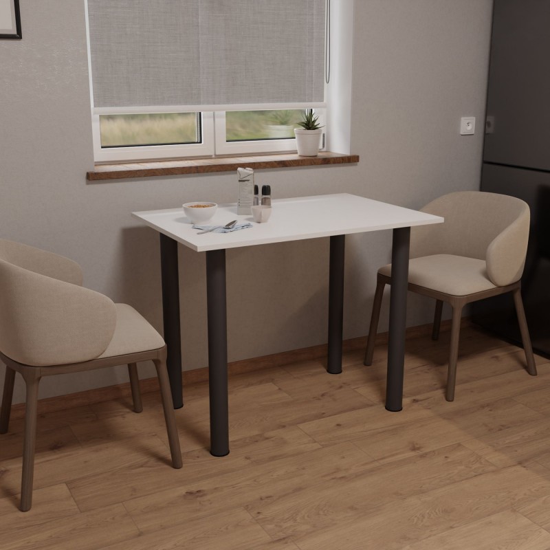 Стіл обідній Неман ЯРЛ 880х580 Білий/Чорний