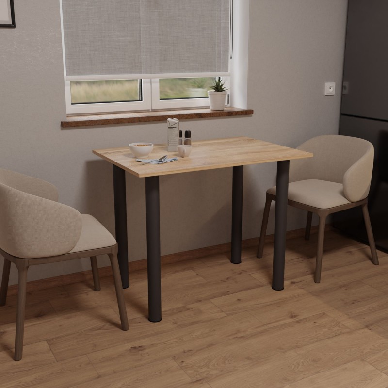 Стіл обідній Неман ЯРЛ 880х580 Дуб сонома/Чорний