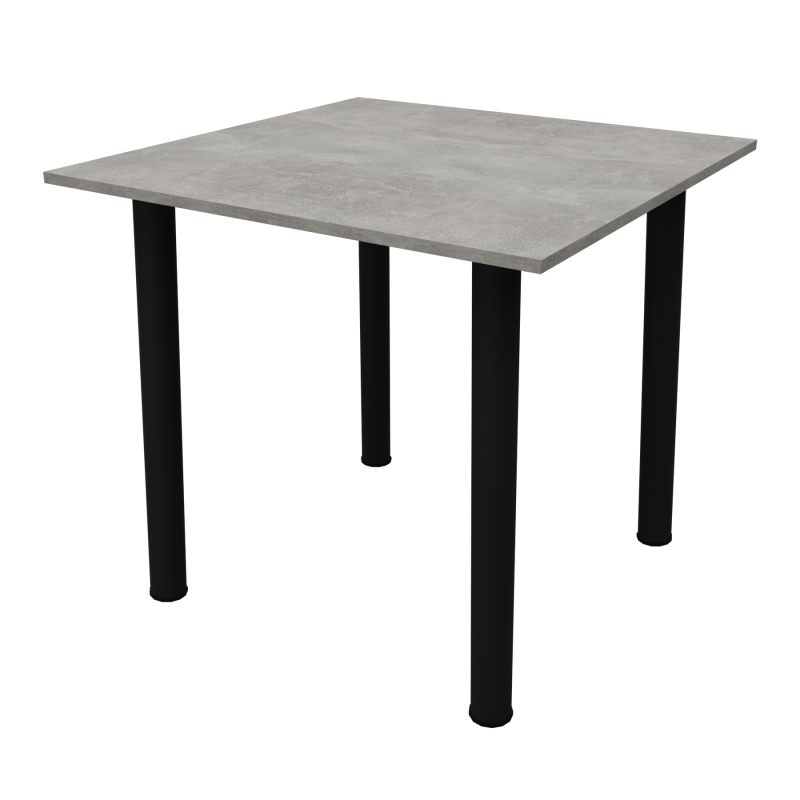 Стіл обідній Неман ЯРЛ 900х900 Бетон/Чорний