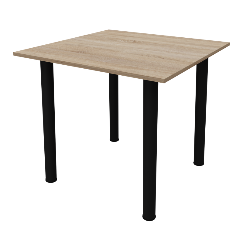 Стіл обідній Неман ЯРЛ 900х900 Дуб сонома/Чорний