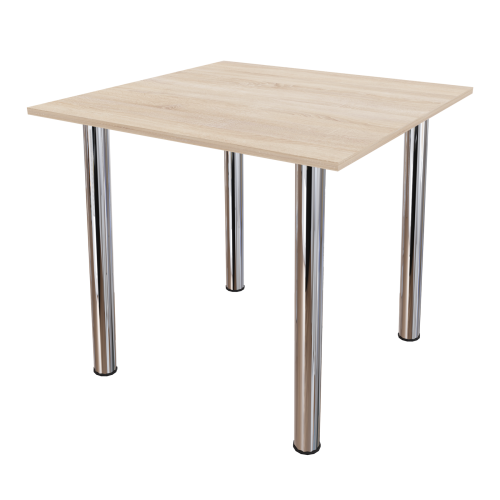 Стіл обідній Неман ЯРЛ 900х900 Дуб сонома/Хром