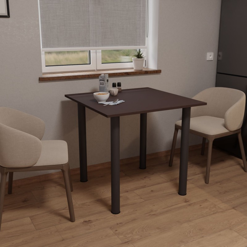 Стіл обідній Неман ЯРЛ 900х900 Венге/Чорний