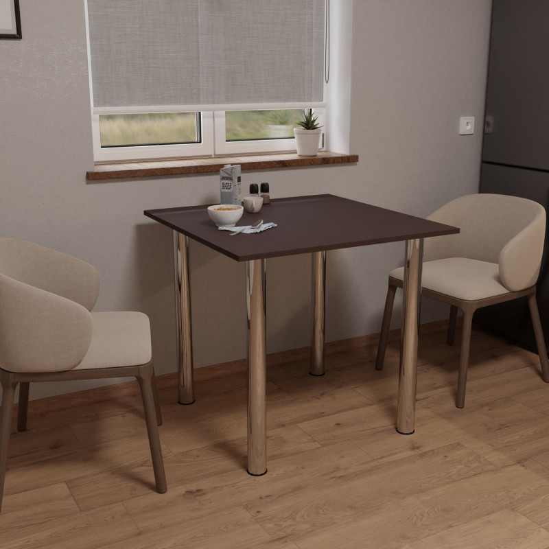 Стіл обідній Неман ЯРЛ 900х900 Венге/Хром