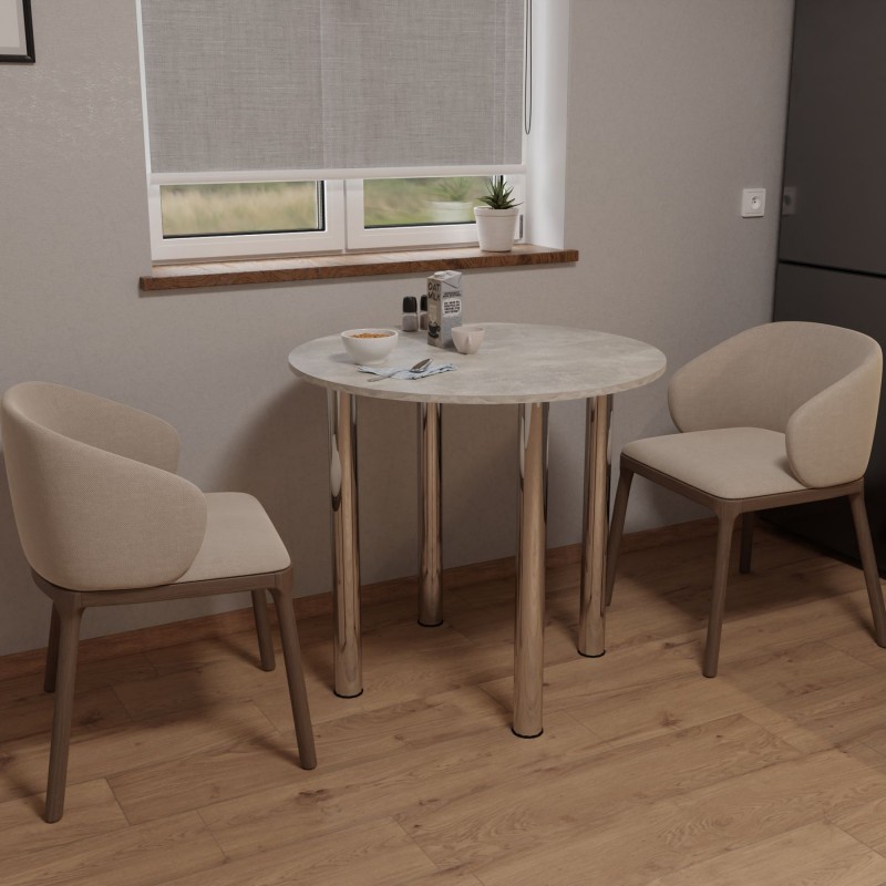 Стіл обідній Неман ЯРЛ D800 Бетон/Хром