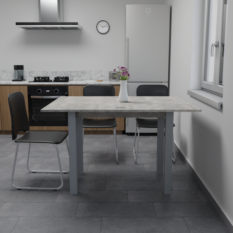 Стіл обідній розкладний Неман ЮК Бетон/Сірий