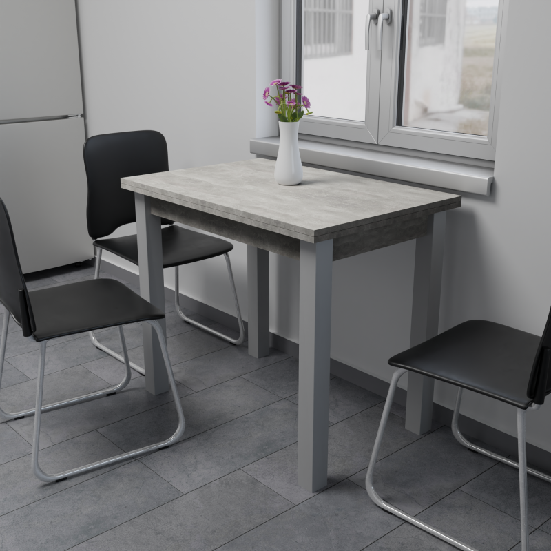 Стіл обідній розкладний Неман ЮК Бетон/Сірий