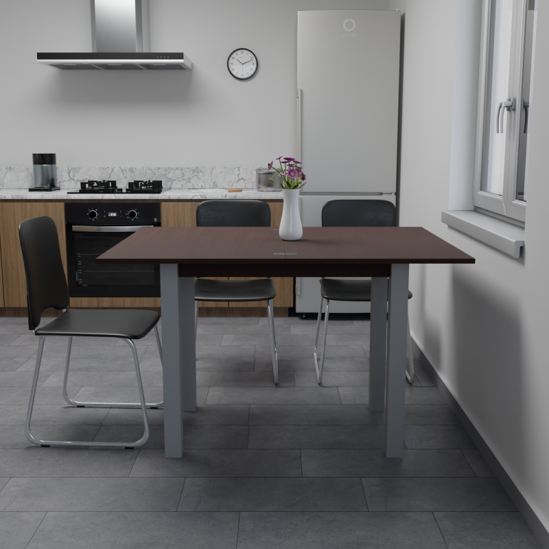 Стіл обідній розкладний Неман ЮК Венге/Сірий