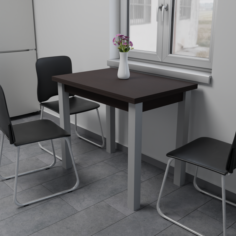 Стіл обідній розкладний Неман ЮК Венге/Сірий