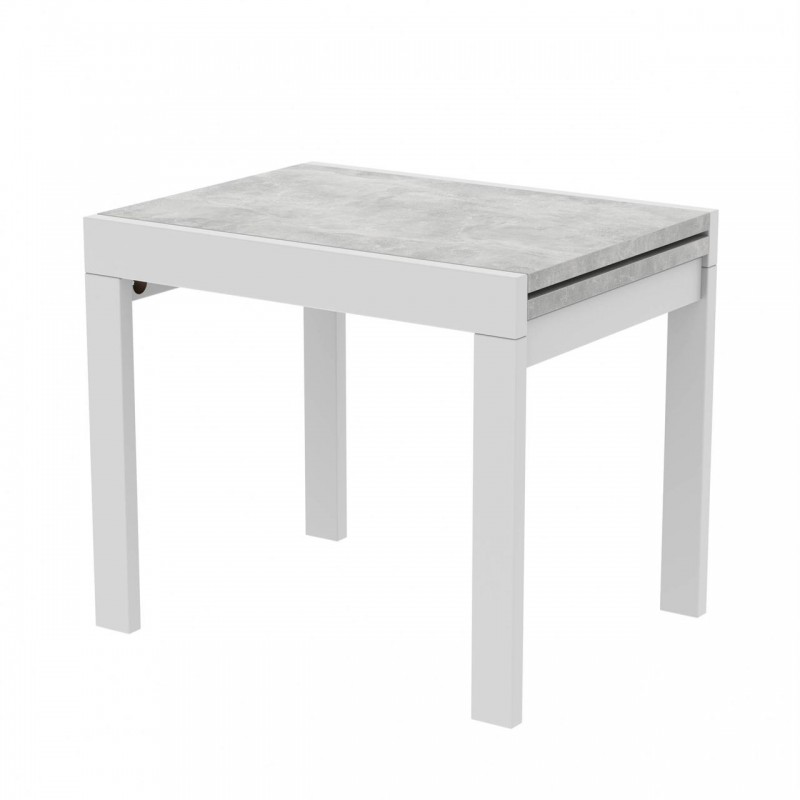Стіл обідній розсувний Неман КОРС Бетон/Білий