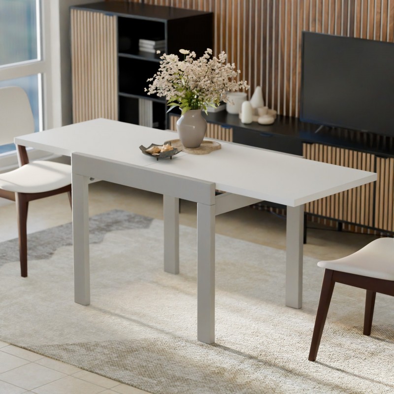 Стіл обідній розсувний Неман КОРС Білий/Сірий