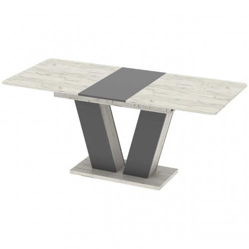Стіл розсувний Неман ДЕН Дуб крафт білий/Графіт