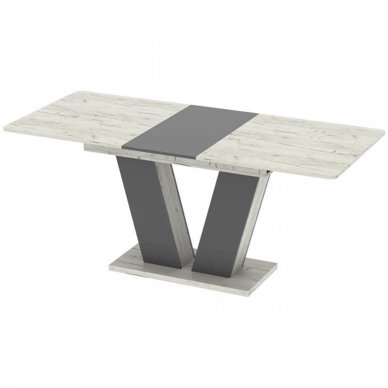 Стіл розсувний Неман ДЕН Дуб крафт білий/Графіт