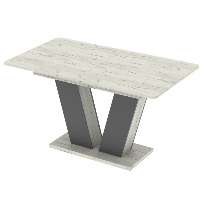 Стіл розсувний Неман ДЕН Дуб крафт білий/Графіт