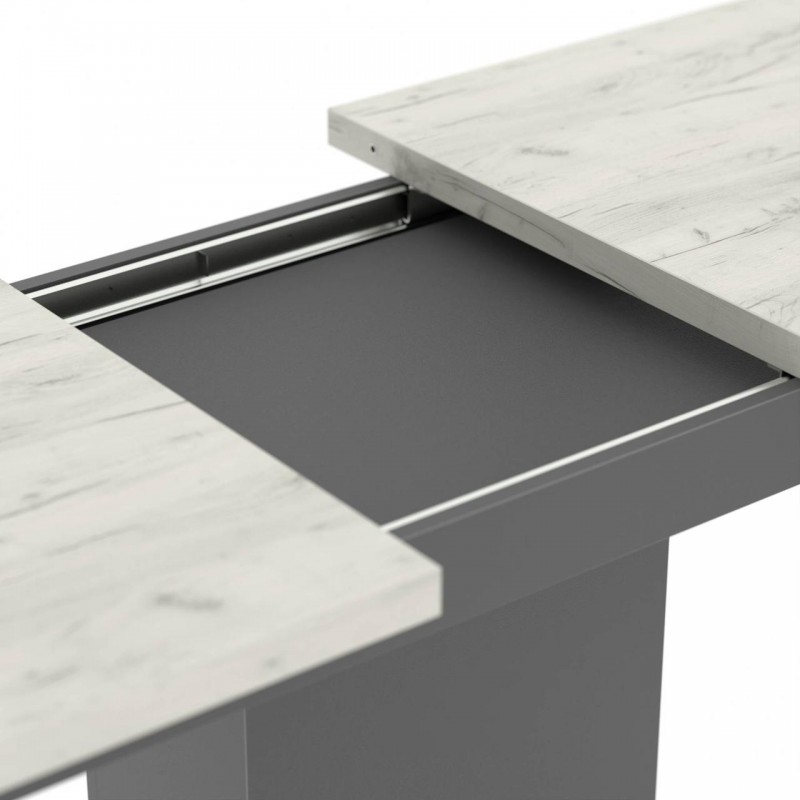 Стіл розсувний Неман ГРЕЙС Дуб крафт білий/Графіт