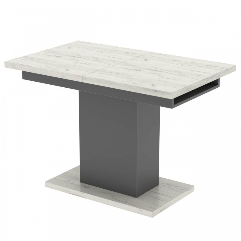 Стіл розсувний Неман ГРЕЙС Дуб крафт білий/Графіт