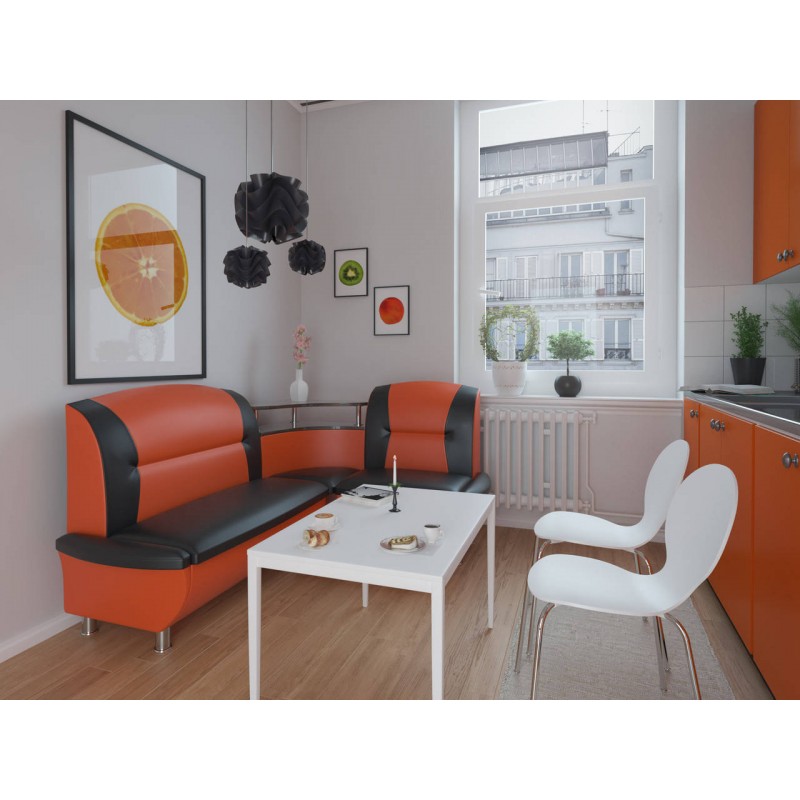 Кухонний куточок Смузі оранжевий 1600x1250х600хН850 Sentenzo