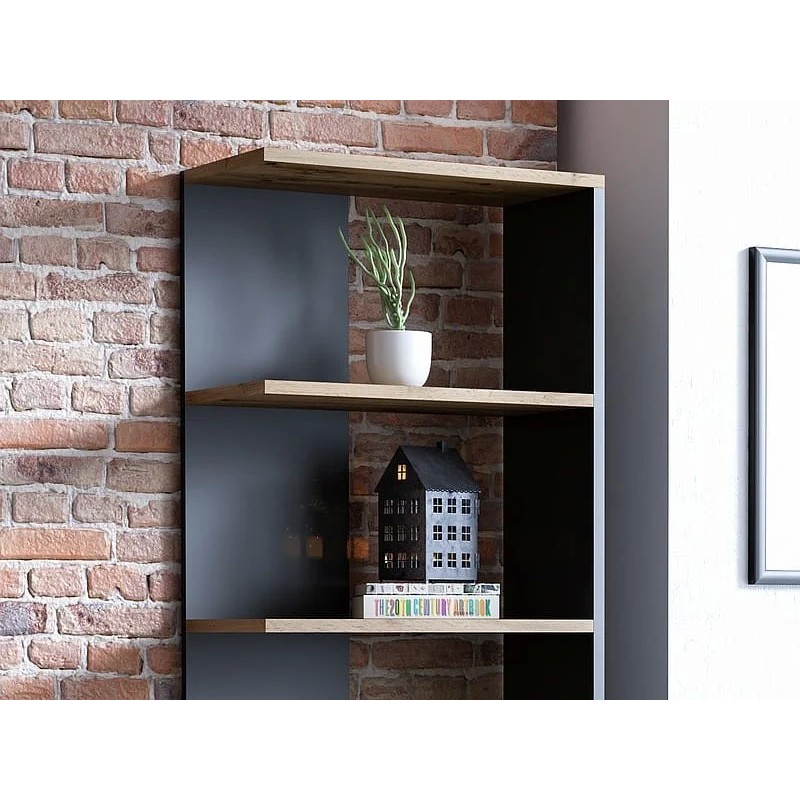 Стелаж CORNER дуб вотан / чорний 170x60 Signal