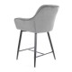 Барний стілець CHERRY H-2 VELVET чорний каркас / сірий BLUVEL 14 Signal