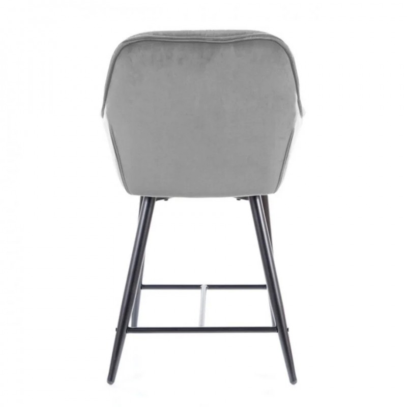 Барний стілець CHERRY H-2 VELVET чорний каркас / сірий BLUVEL 14 Signal