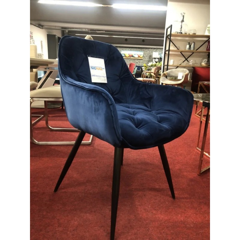 Крісло Cherry Velvet Синій / Чорний Signal