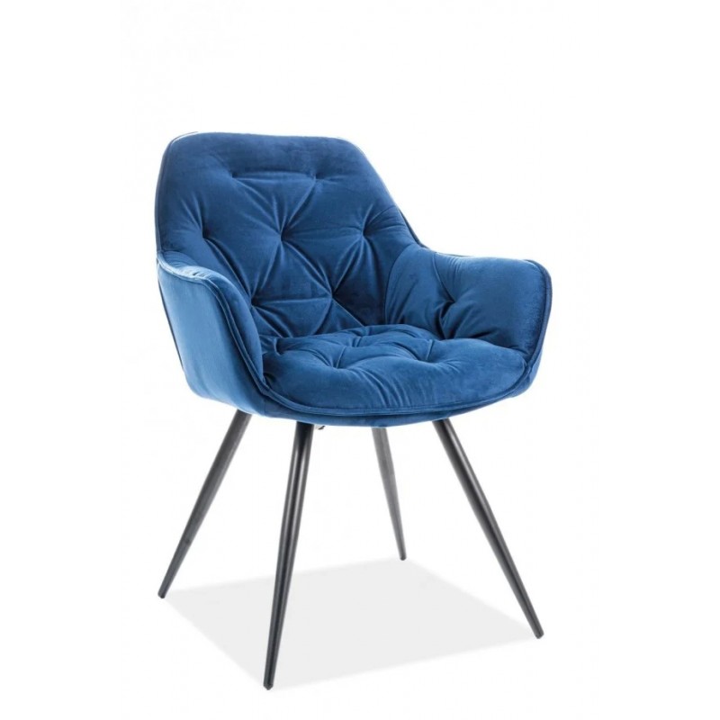 Крісло Cherry Velvet Синій / Чорний Signal