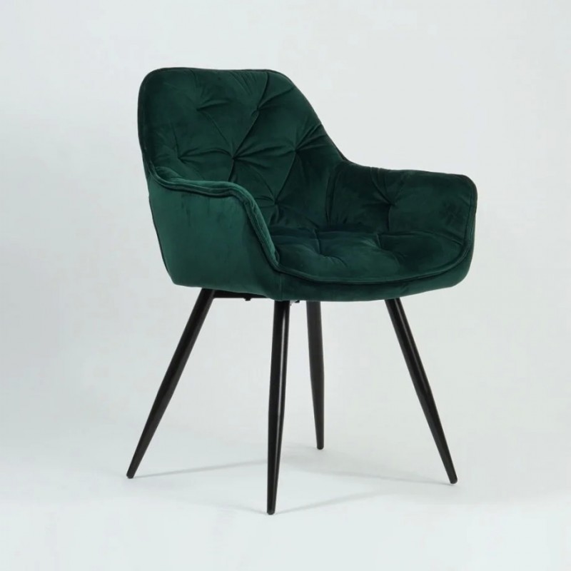 Крісло Cherry Velvet Зелений / Чорний Signal
