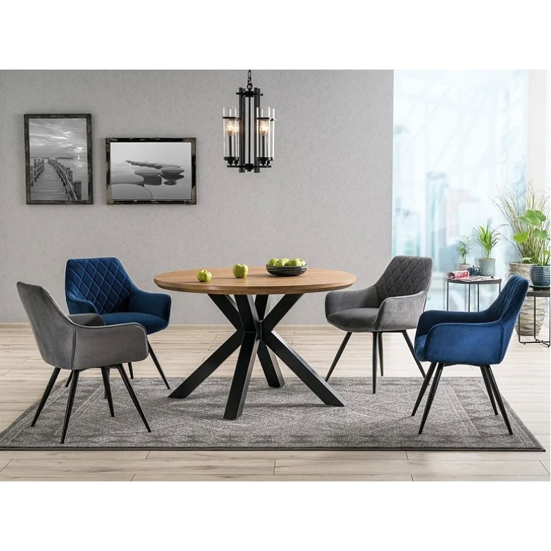 Крісло Linea Velvet Сірий / Чорний Signal