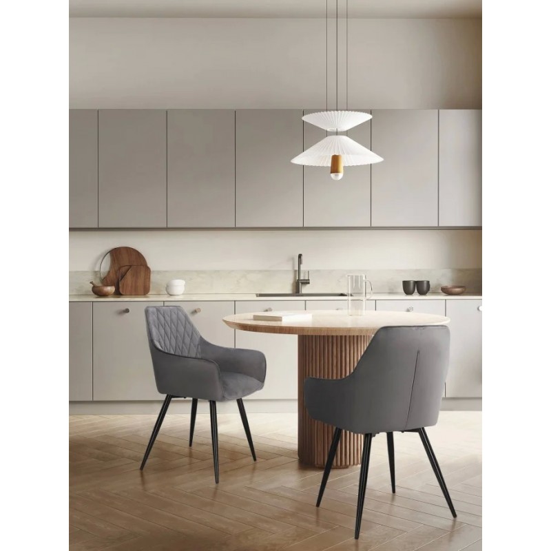 Крісло Linea Velvet Сірий / Чорний Signal