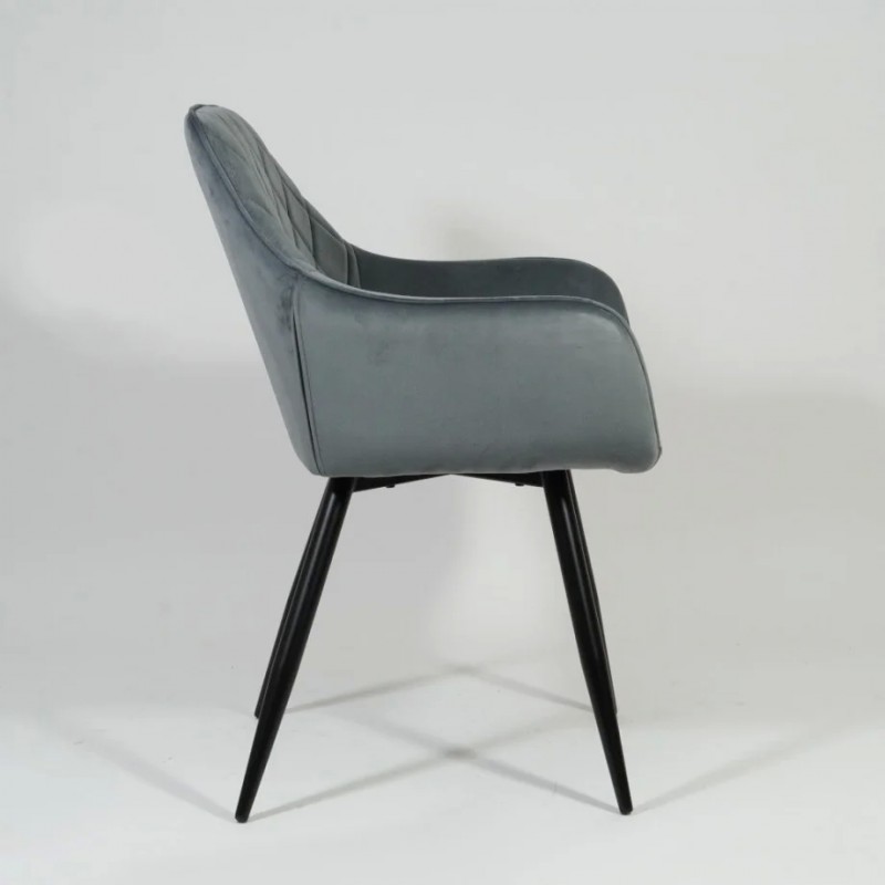 Крісло Linea Velvet Сірий / Чорний Signal