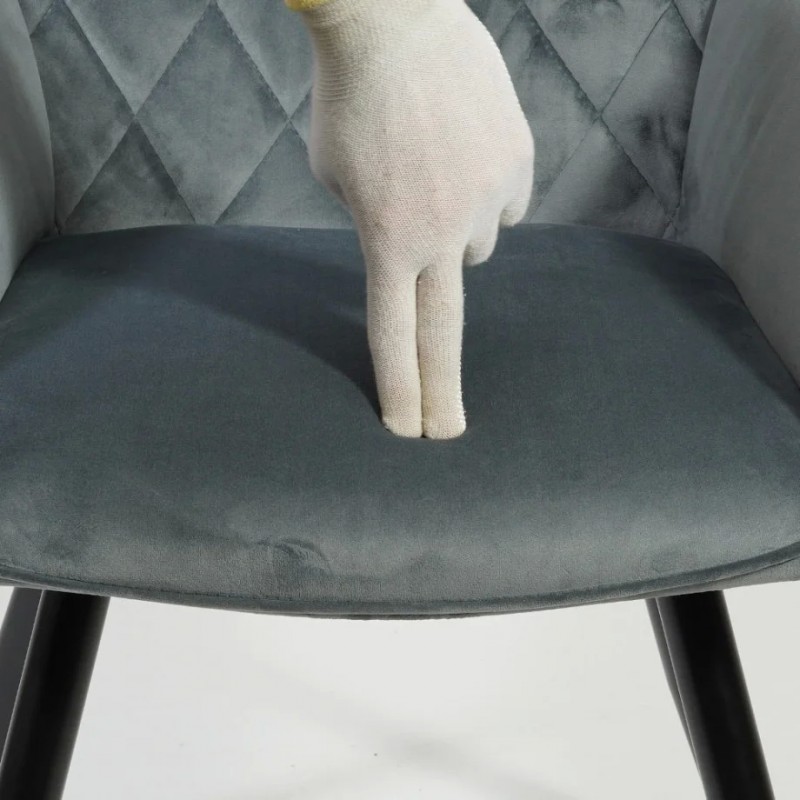 Крісло Linea Velvet Сірий / Чорний Signal