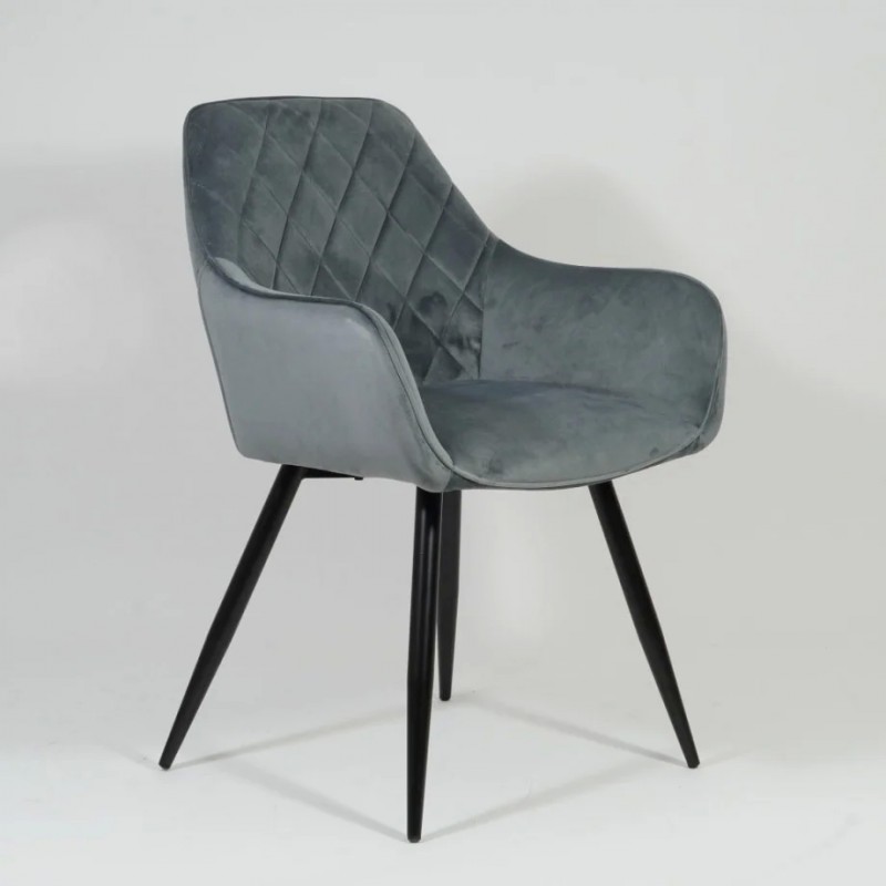 Крісло Linea Velvet Сірий / Чорний Signal