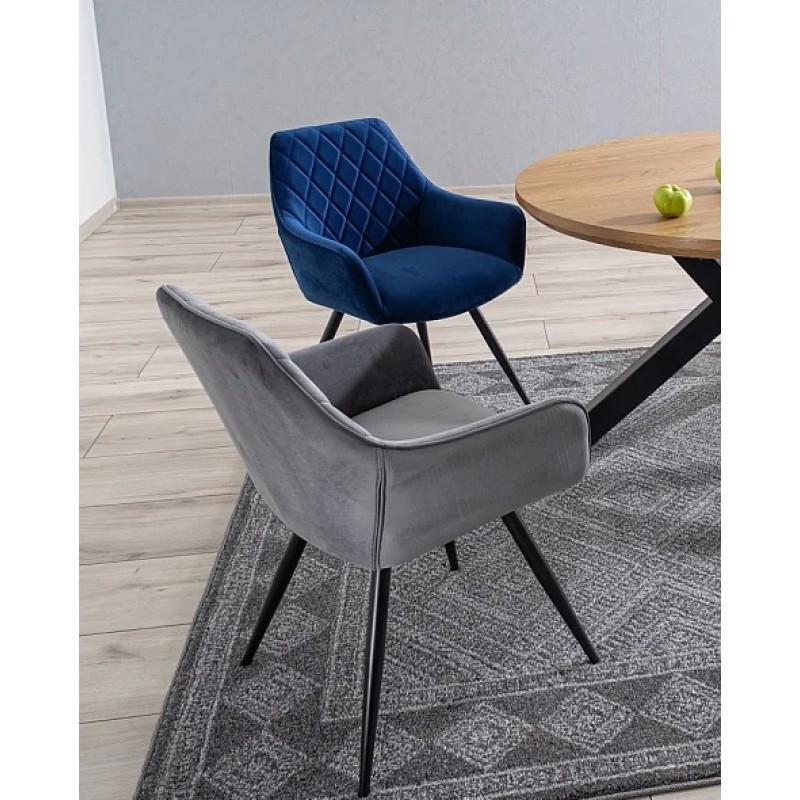 Крісло Linea Velvet Сірий / Чорний Signal