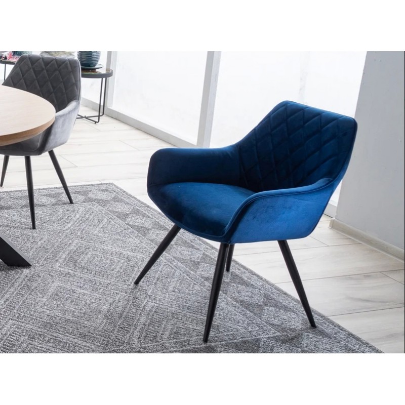 Крісло Linea Velvet Синій / Чорний Signal