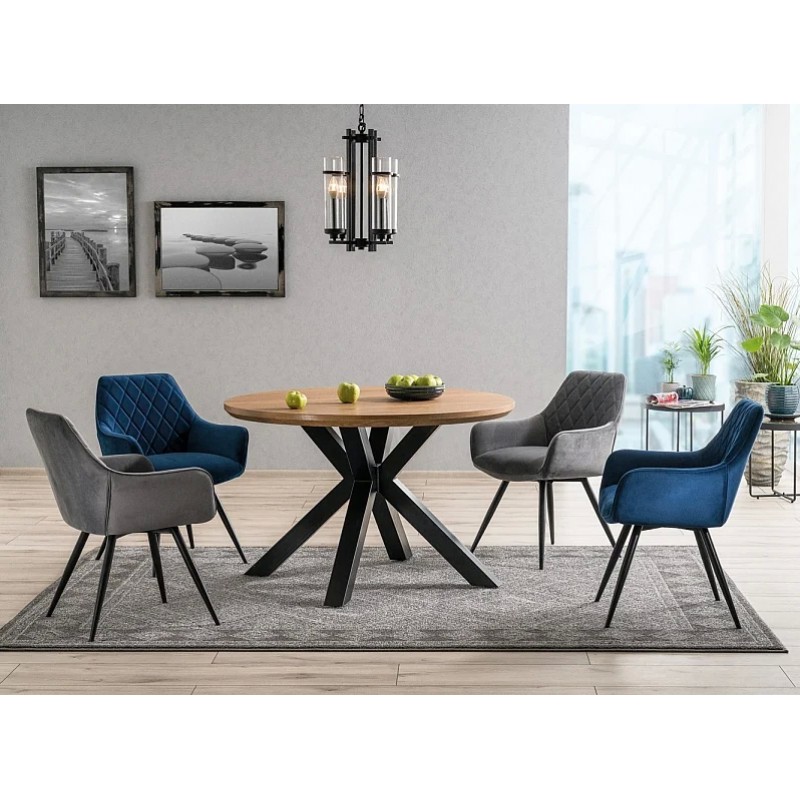 Крісло Linea Velvet Синій / Чорний Signal