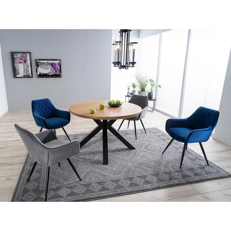 Крісло Linea Velvet Синій / Чорний Signal