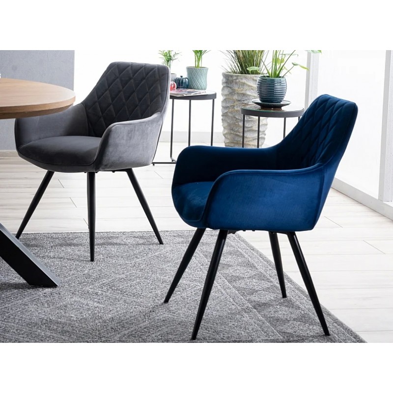 Крісло Linea Velvet Синій / Чорний Signal